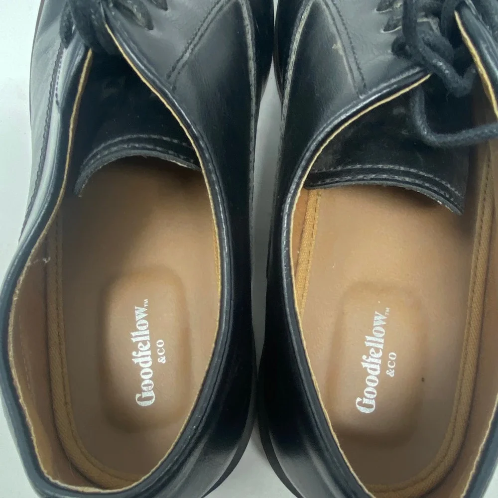 Goodfellow & Co Mens Black Cap Toe Oxford Dress Shoes Size 9.5 Formal Business
